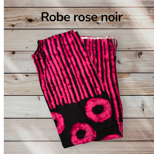 Robe de maison rose et noir